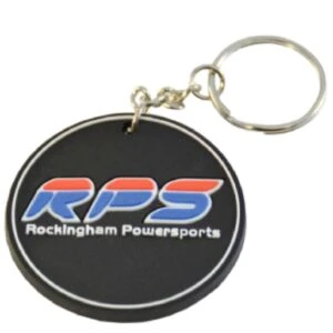 Custom 3D PVC keyring with a circle design and silver keychain