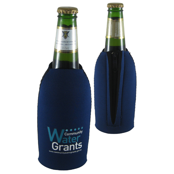 Short Bottle Cooler With Zipper